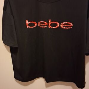 Black T-Shirt with Red Bebe Logo